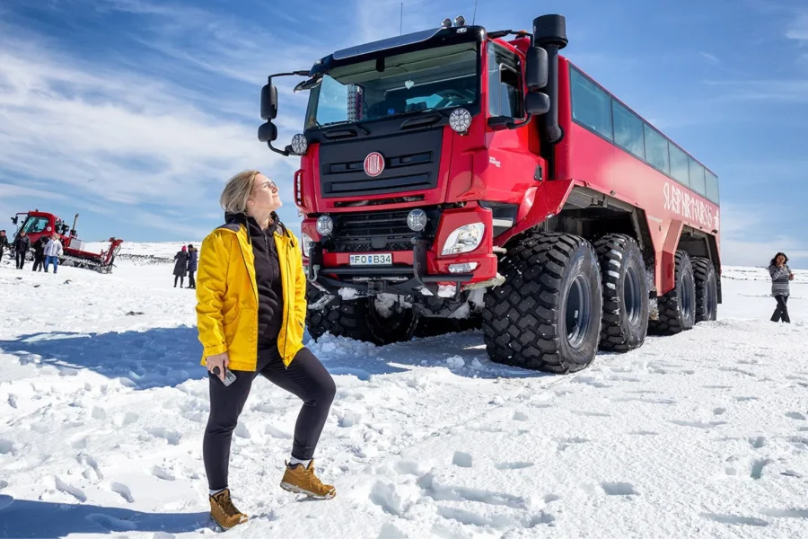 Ice Cave and Glacier Tour in Glacier Monster Truck from Gullfoss