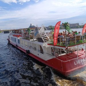 1 Hour Sunset Rīga River Cruise on Jelgava Liepaja Boat