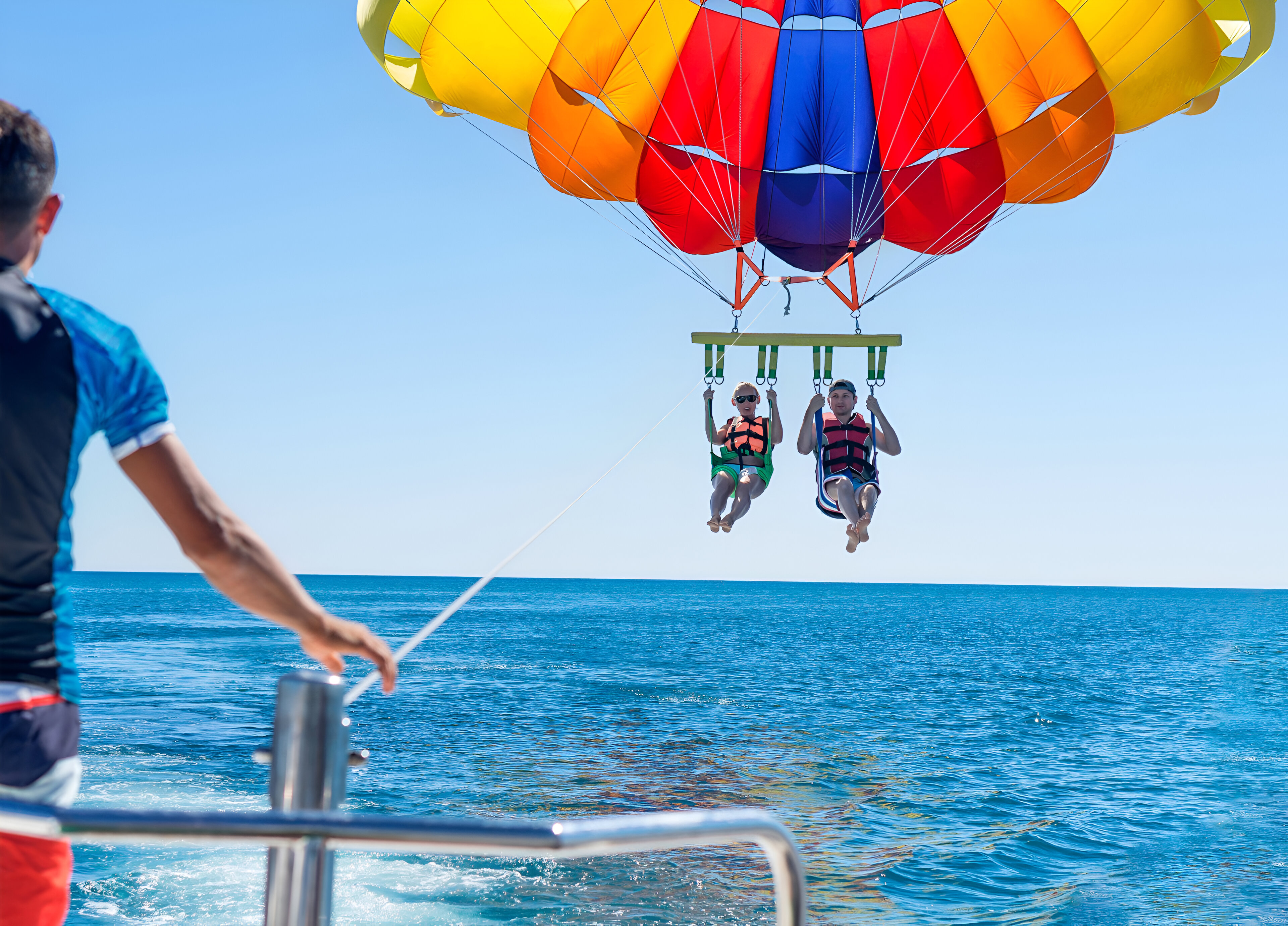 Parasailing Flight in St. George’s Bay Including Photos and Video