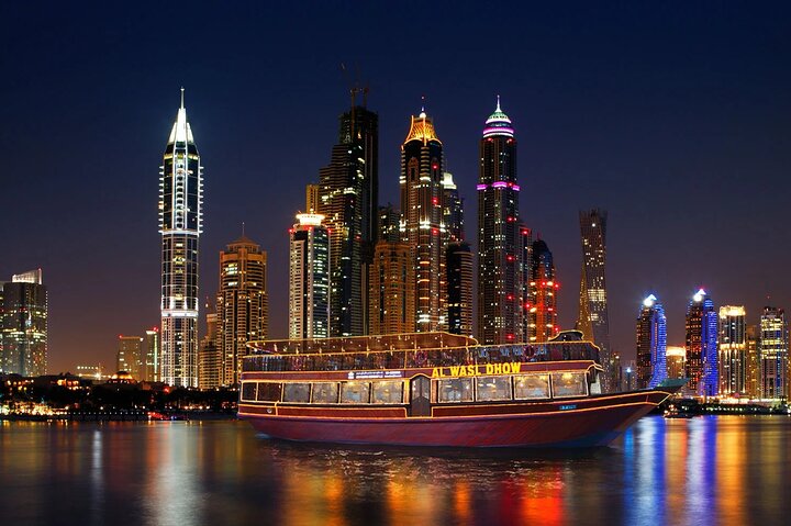 Dubai Dhow Cruise Dinner with Stunning Views of Marina