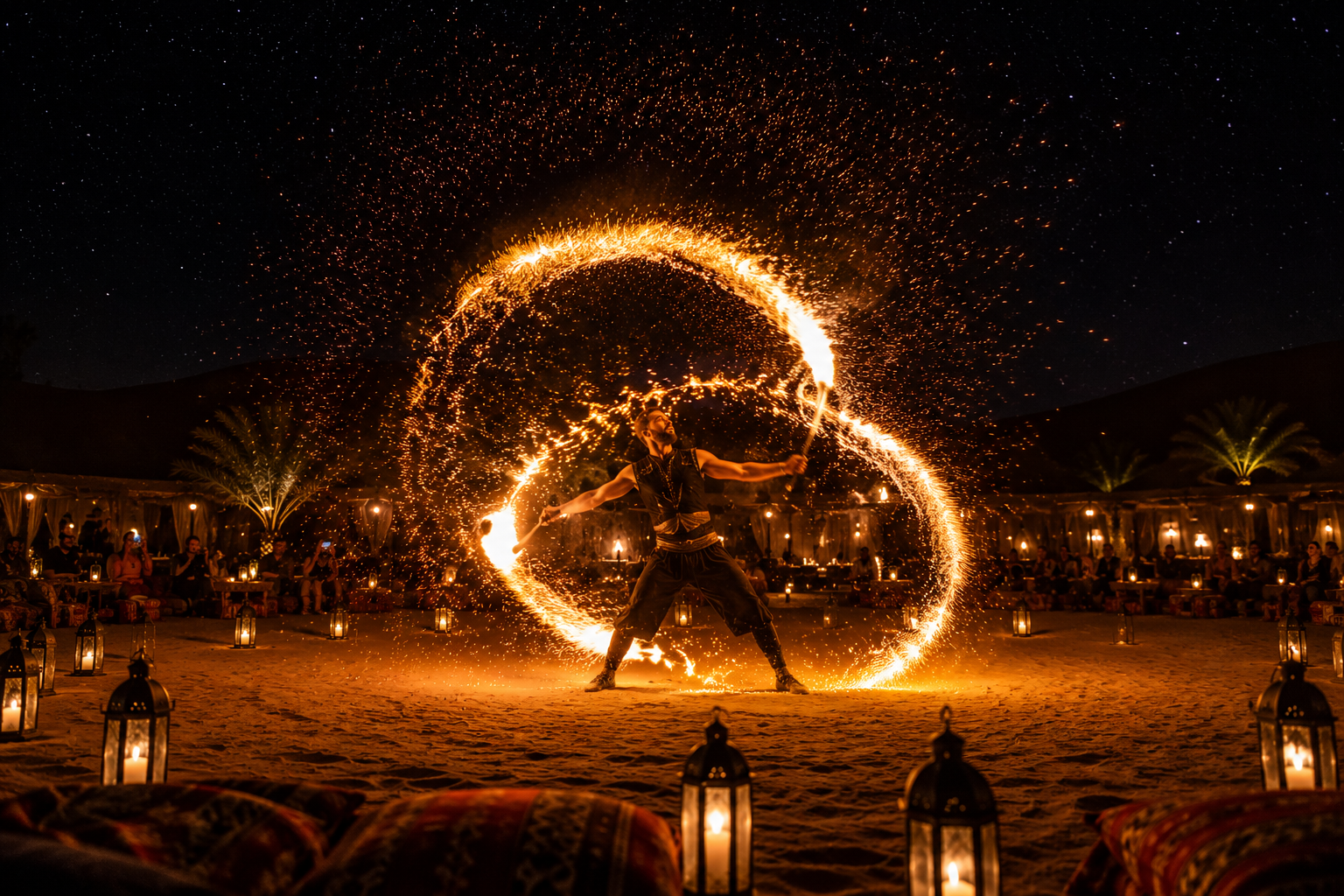 Agafay Desert Dinner Under the Stars with Fire Show