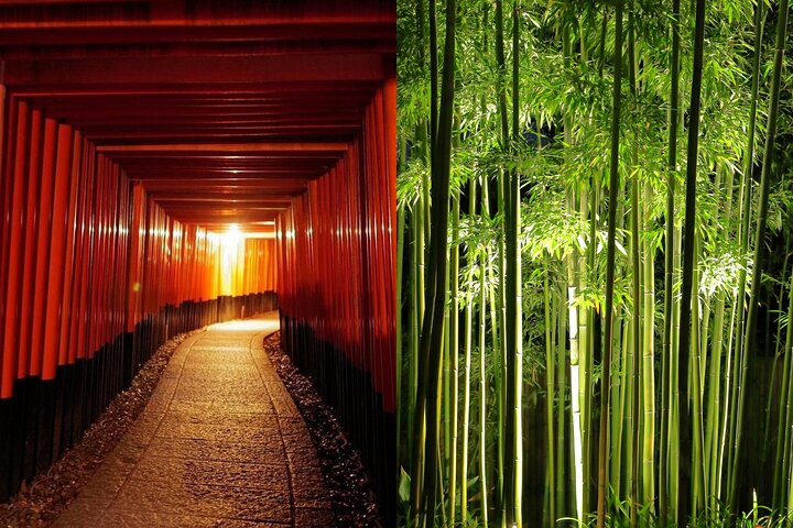 Kyoto Fushimi-Inari and Arashiyama Night Walking Tour