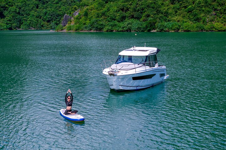 Enjoy a romantic sunset on Halong Bay with a Luxury Private Yacht