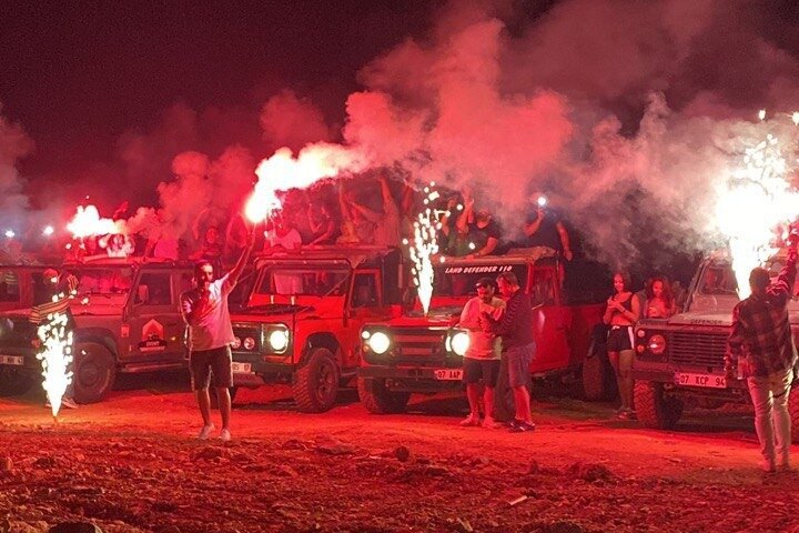 Alanya Night Jeep Safari with Sunset and Boat Trip with Dinner
