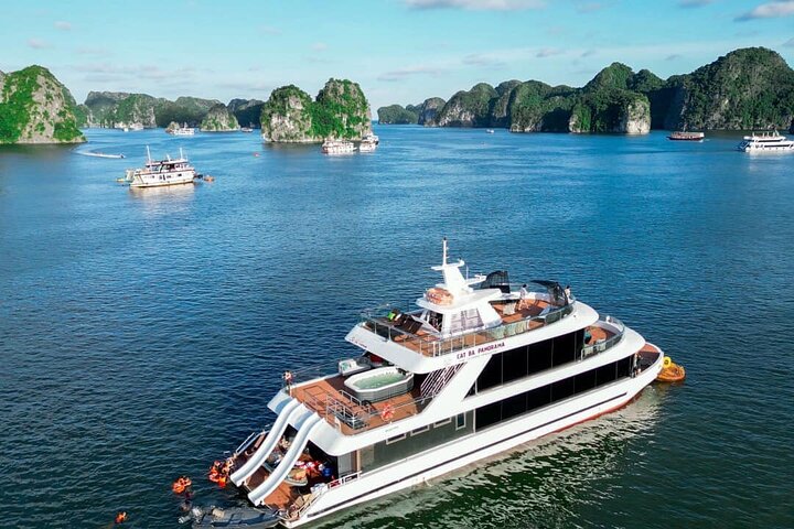 Luxury Lan Ha Bay Full-Day Cruise with Water Slide, Jacuzzi, Meal Luxury Lan Ha Bay Full-Day Cruise with Water Slide, Jacuzzi, Meal