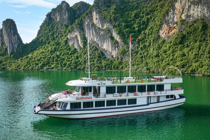 Halong Bay Luxury Day Cruise with Buffet Lunch & Sunset Party