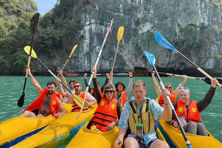Full-Day Boat Tour to Lan Ha Bay: Dark & Bright Cave, Kayak, Swim