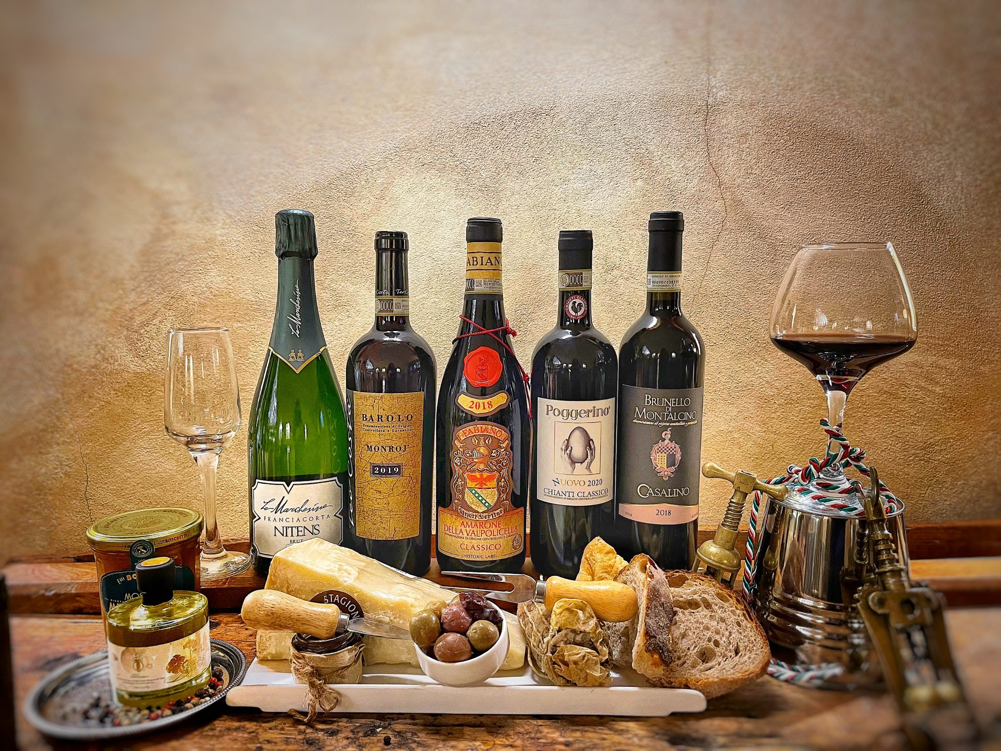 ROME DELUXE FOOD TASTING WITH 4 WINES PAIRING ROME DELUXE FOOD TASTING WITH 4 WINES PAIRING