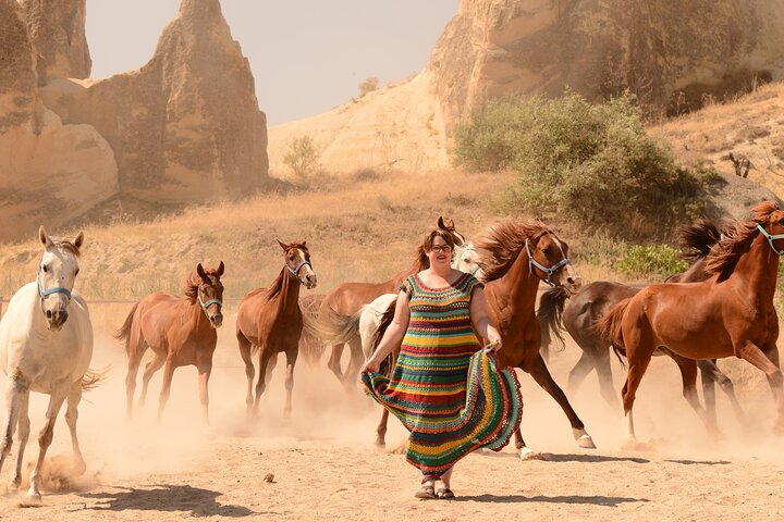 Cappadocia Running Horses Photoshoot with Drone Shoots