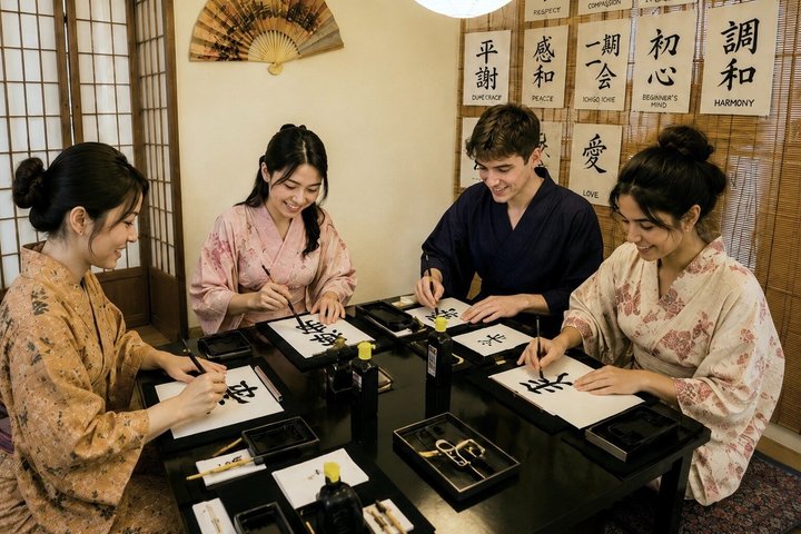 Kyoto Authentic Japanese Calligraphy in a Traditional Studio